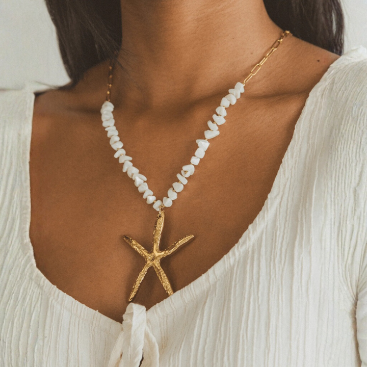 Gold Starfish Pendant Necklace