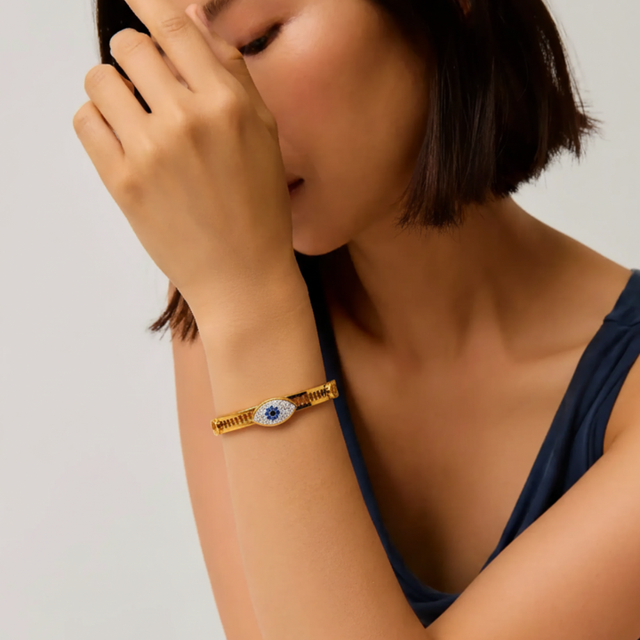 Radiant Protective Eye Gold Bangle