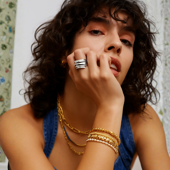 Vintage Thick Layer Silver Ring