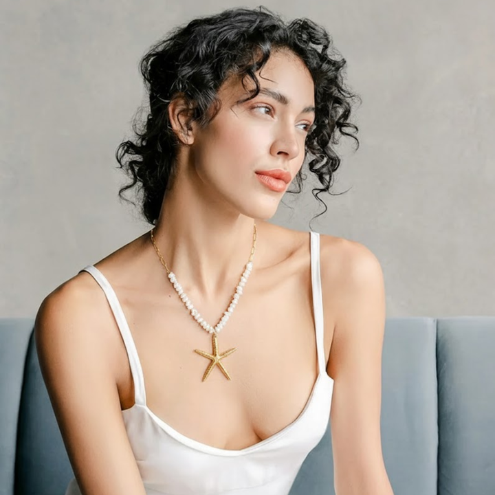 Gold Starfish Pendant Necklace