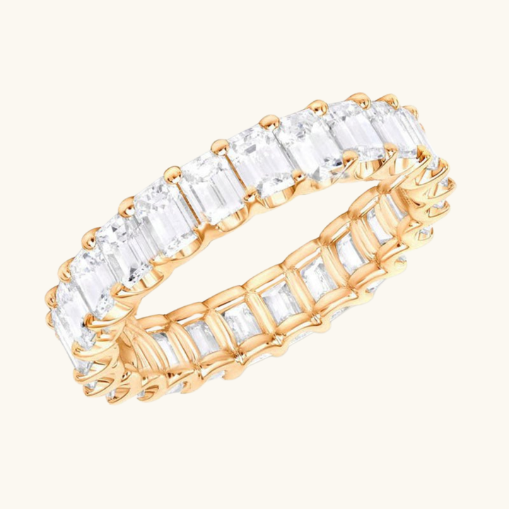 Cubic Ring Gold – Elegant Geometric Design with Sparkling Cubic Zirconia Stone