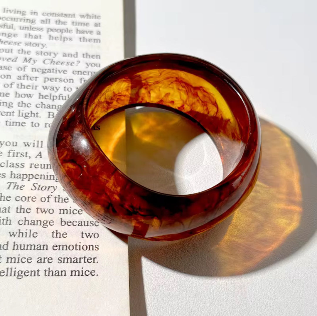 Resin Bangle Glossy Statement Bracelet