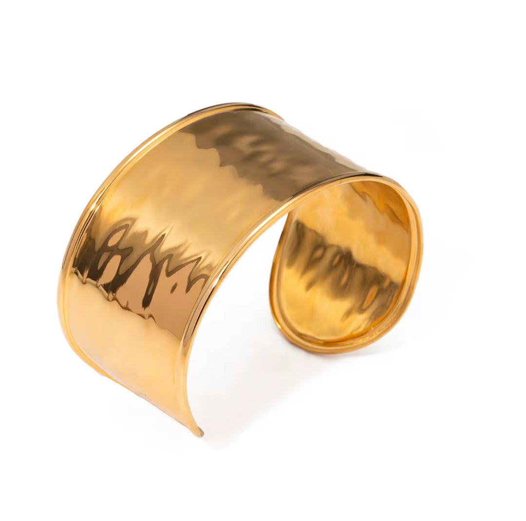 Gold Bangle Sculptural Statement Bracelet