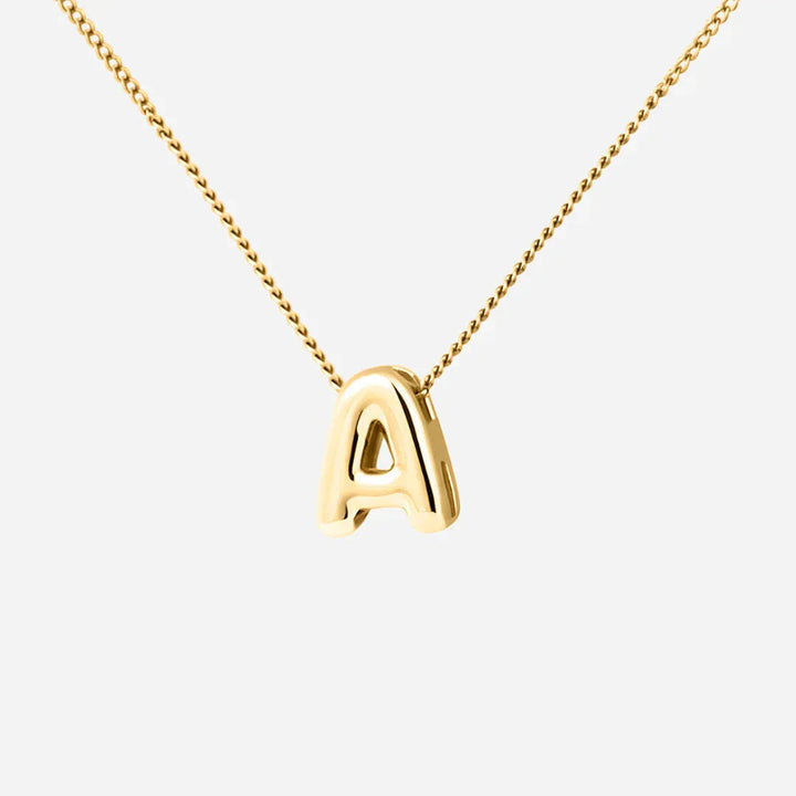 Custom Bubble Letter Name Necklace | 18K Gold Plated | Up to 6 Letters