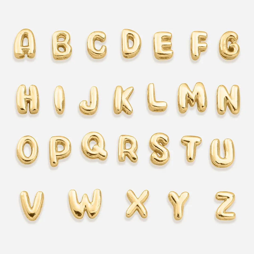 Custom Bubble Letter Name Necklace | 18K Gold Plated | Up to 6 Letters