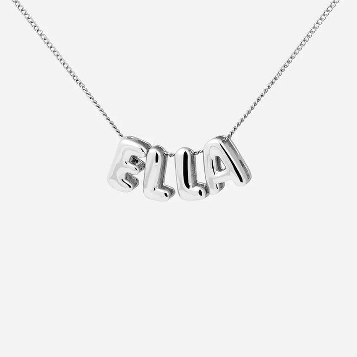 Custom Bubble Letter Name Necklace | 18K Gold Plated | Up to 6 Letters