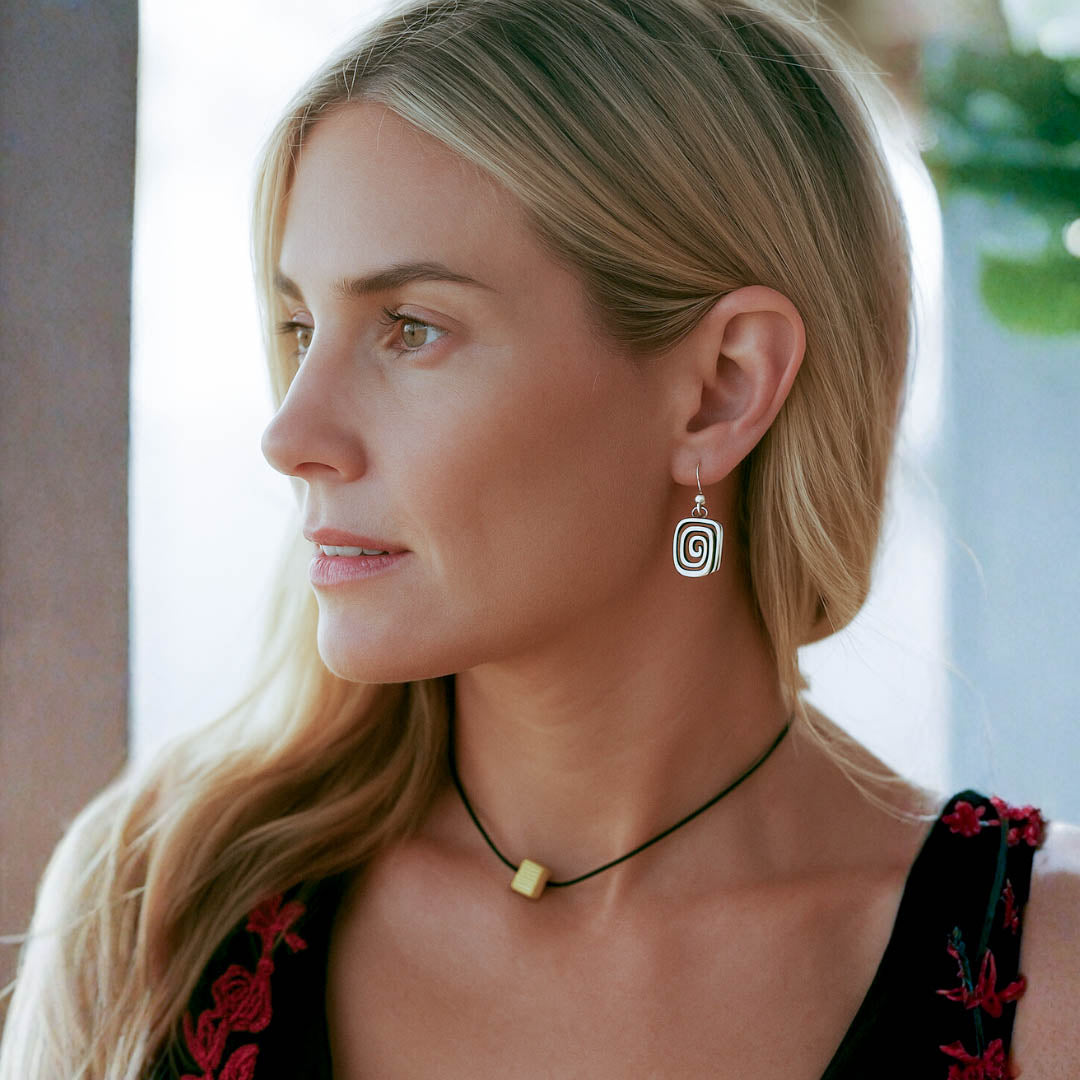 Silver Spiral Earrings