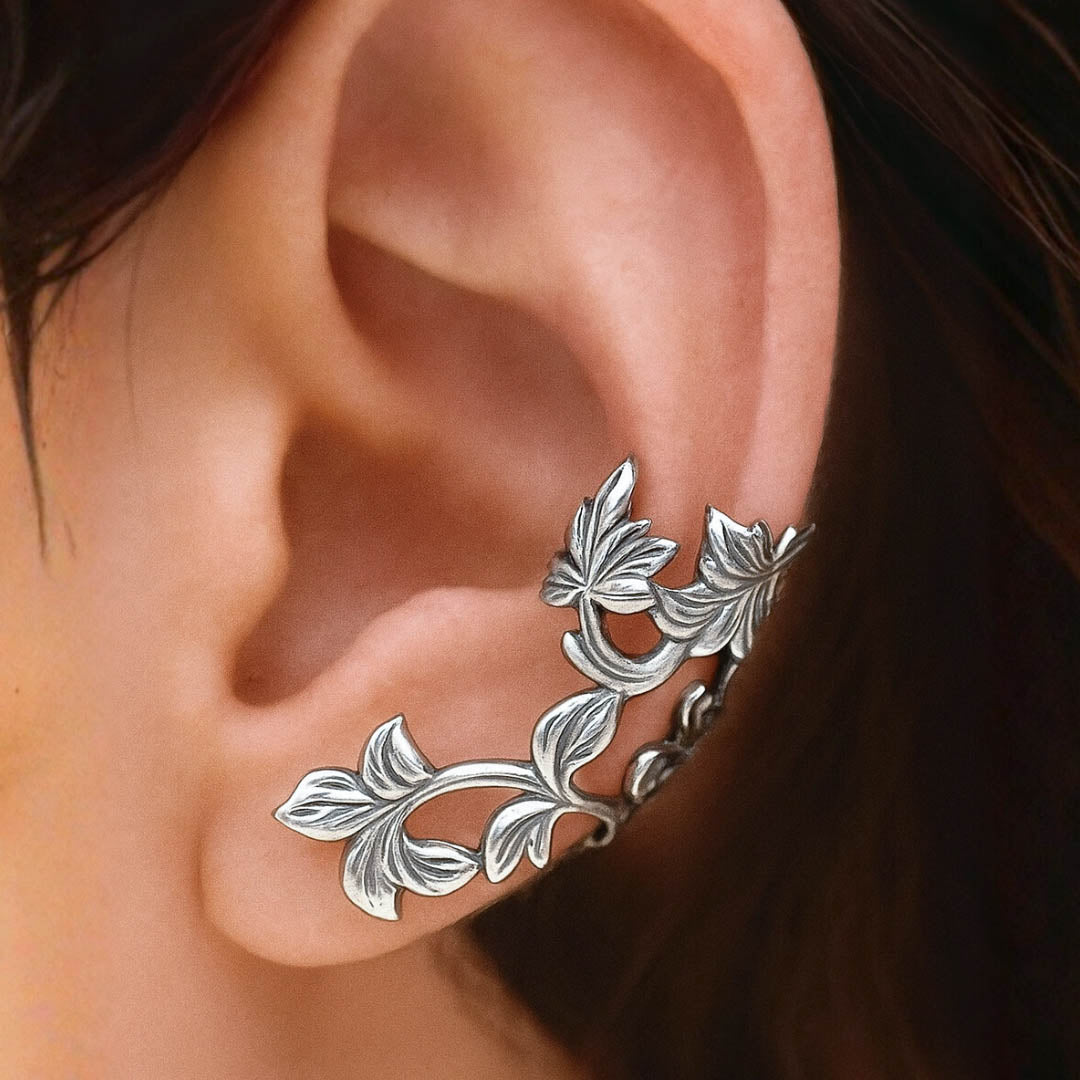 Silver Leaf Ear Cuff