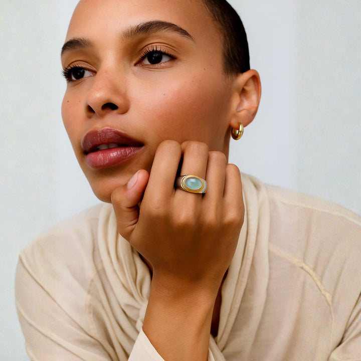 Vintage Green Moonstone Ring