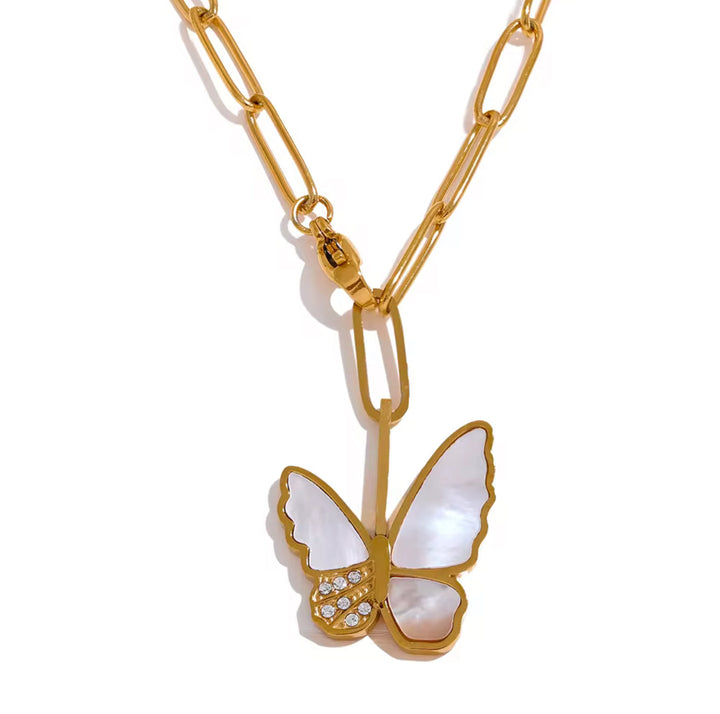 Golden Butterfly Pendant Chain Necklace