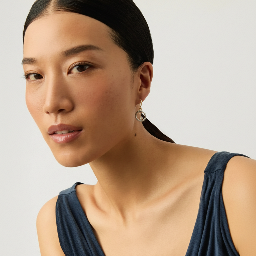 Elegant Two-Tone Circle Earrings