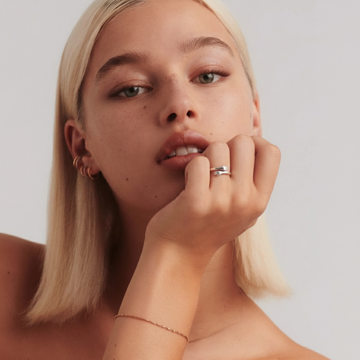 Adjustable Silver Hug Ring