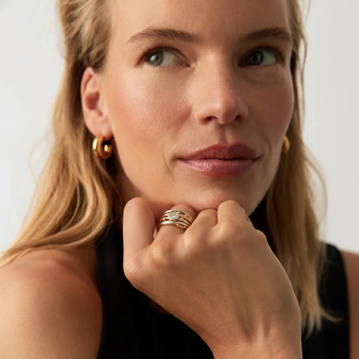 Vintage Gold Zirconia Ring