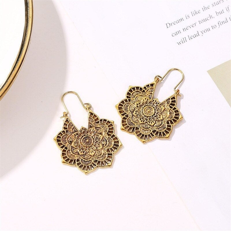 Delicate Mandala Drop Earrings