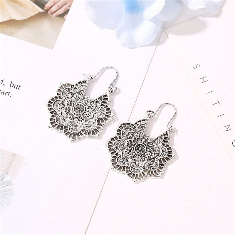Delicate Mandala Drop Earrings