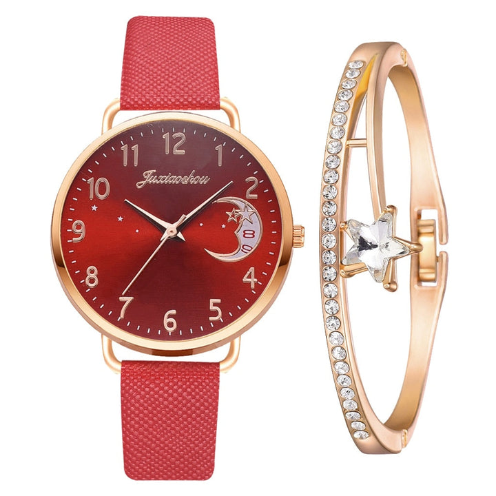 Elegant Watch with Moon Phase and Matching Bracelet – Stylish Design for Everyday Use