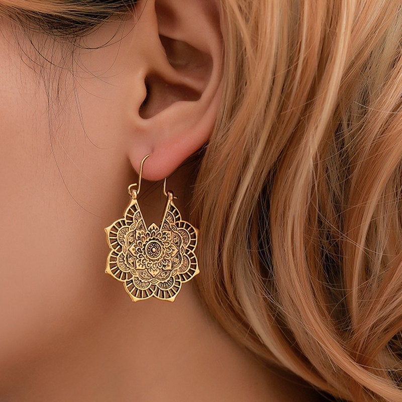 Delicate Mandala Drop Earrings