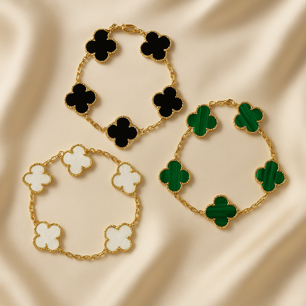 Gold Clover Charm Everyday Bracelet