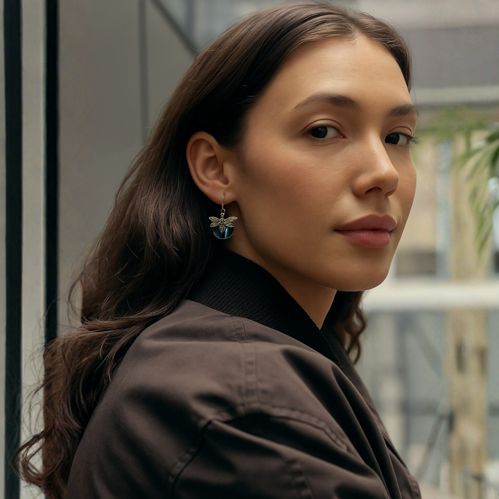 Vintage Gold Dragonfly Earrings