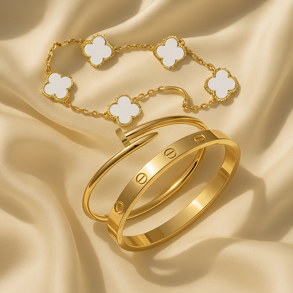 Gold Classic and Modern Bracelet Set