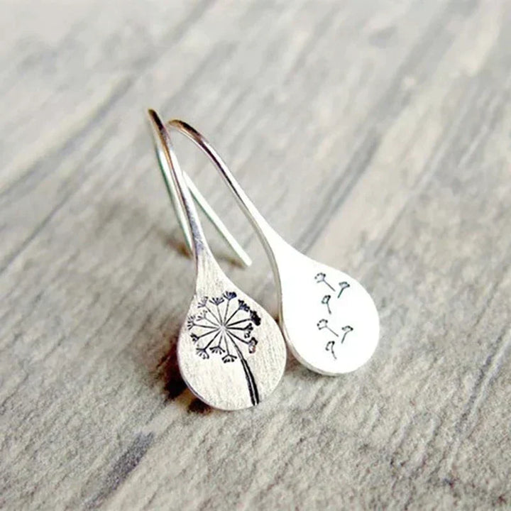 Silver Dandelion Earrings