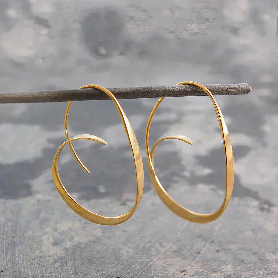 Elegant Spiral Hoop Earrings