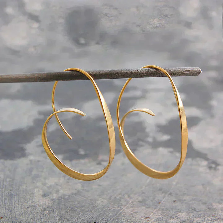 Elegant Spiral Hoop Earrings