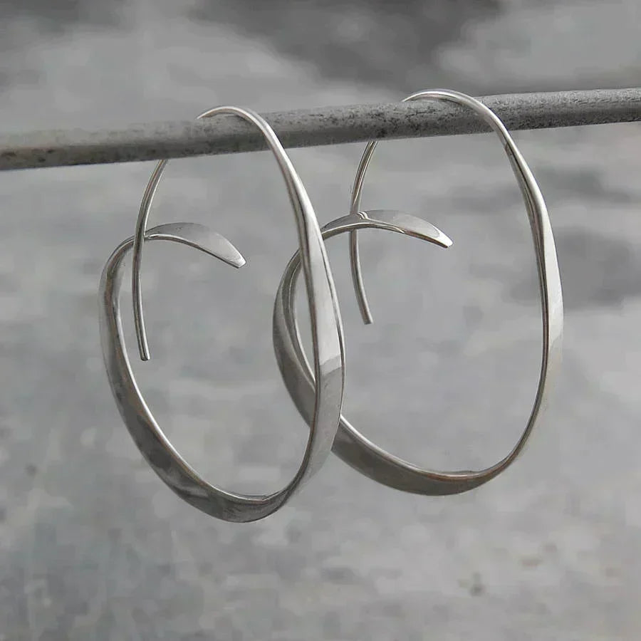 Elegant Spiral Hoop Earrings