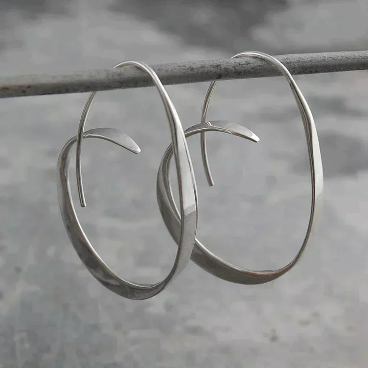 Elegant Spiral Hoop Earrings