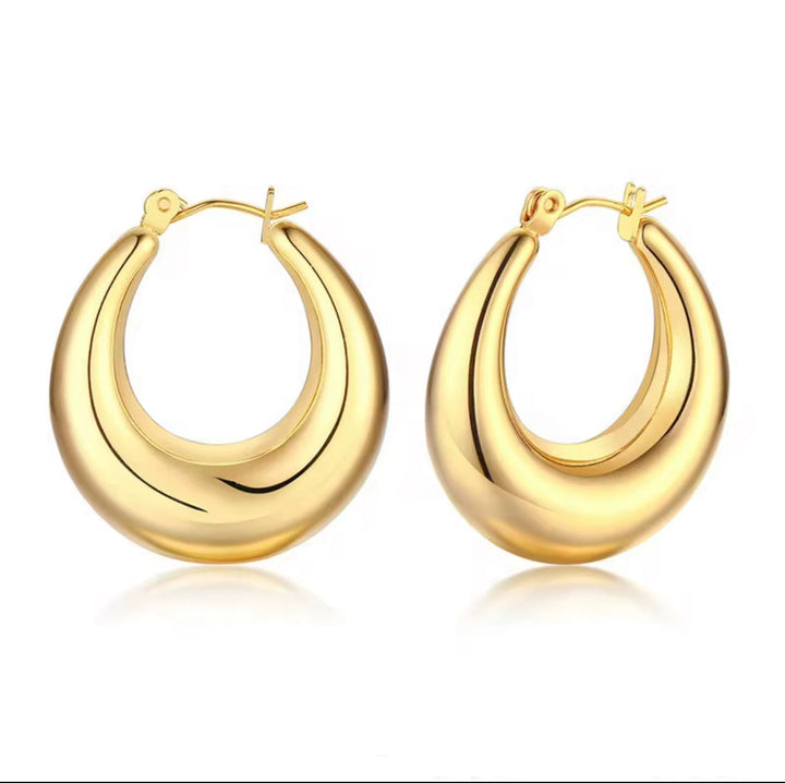 Chunky C-Shaped Hoop Earrings