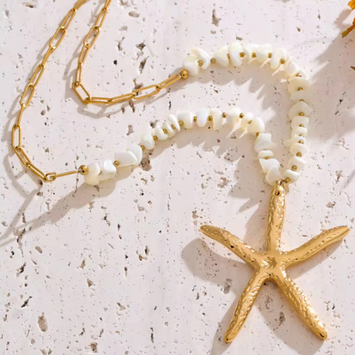 Gold Starfish Pendant Necklace