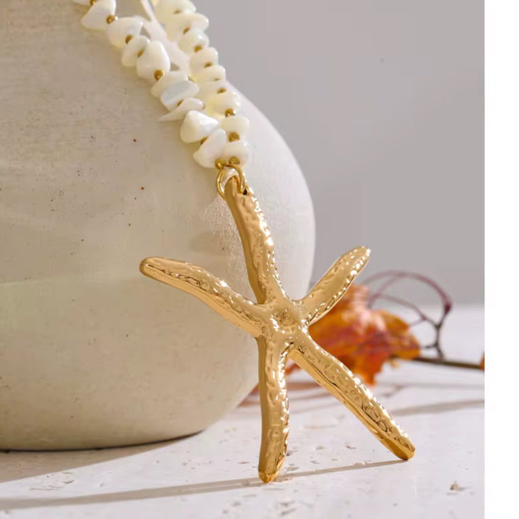 Gold Starfish Pendant Necklace