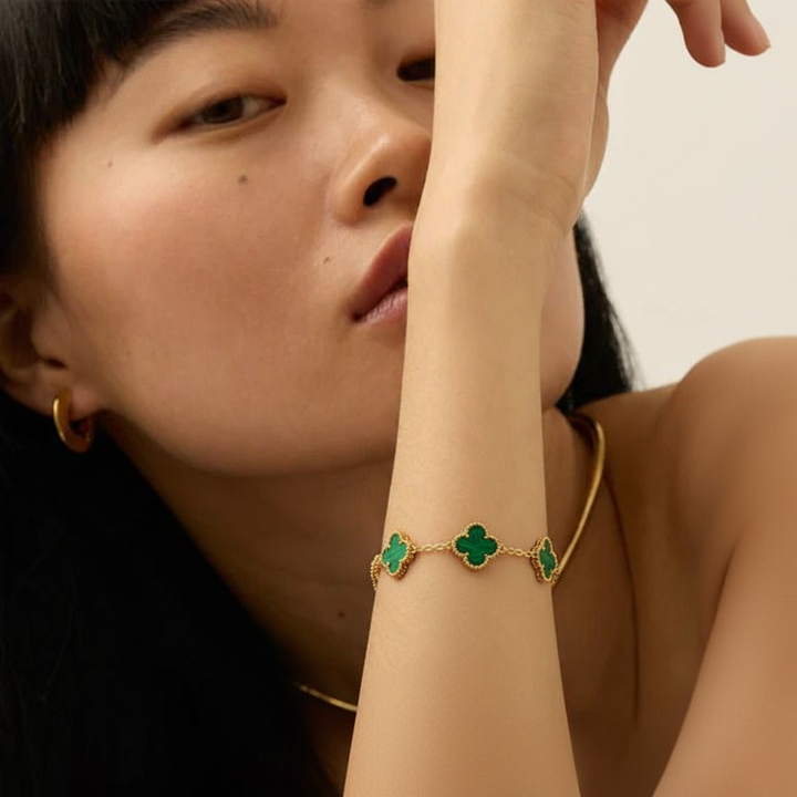 Clover Bracelet Green – Elegant Four-Leaf Charm Bracelet for Luck & Timeless Style