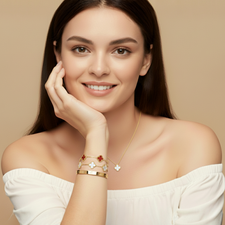 Jewelry Bundle – Matching Bracelet & 3 Necklace Set for Women