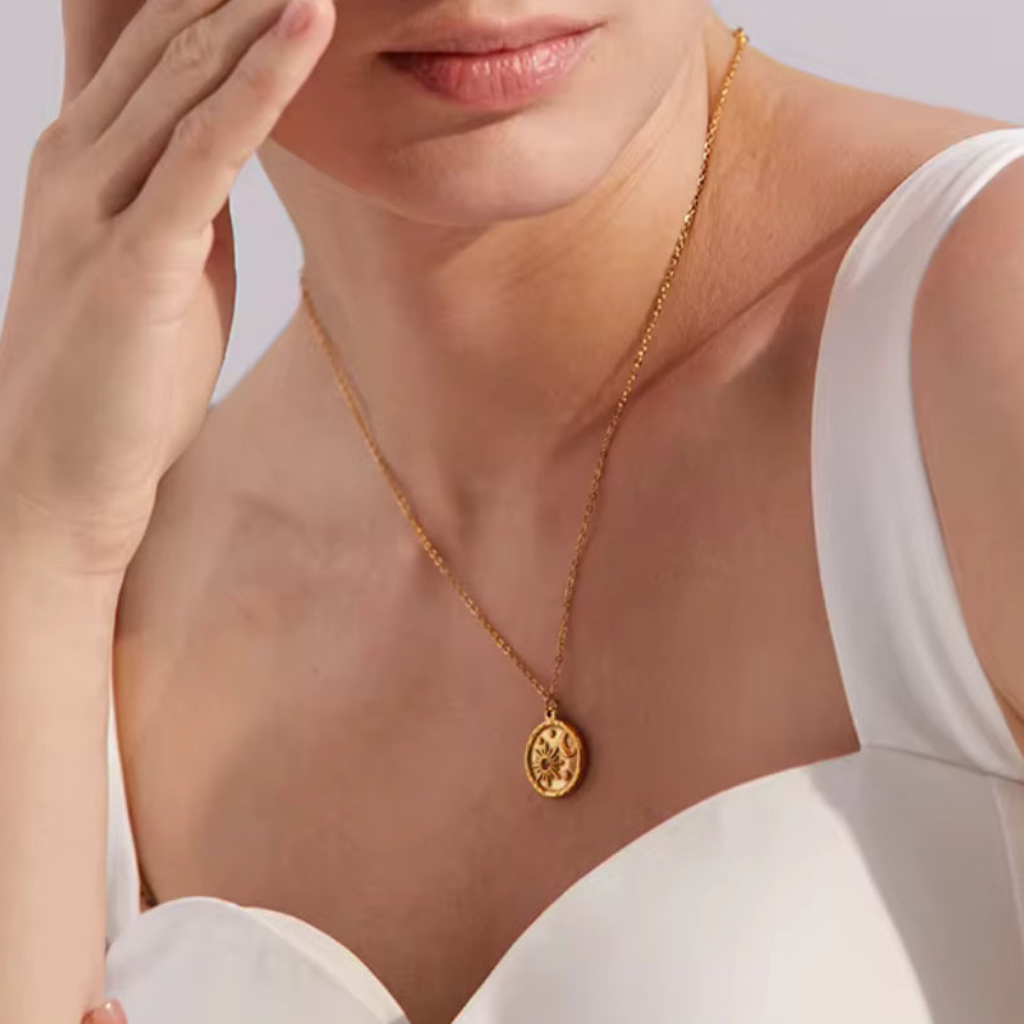 Star and Moon Pendant Dainty Necklace