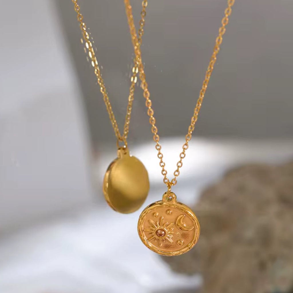 Star and Moon Pendant Dainty Necklace