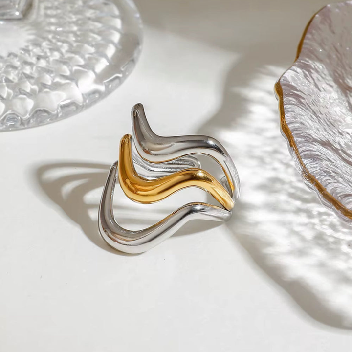 Wave Modern Sculpted Statement Ring