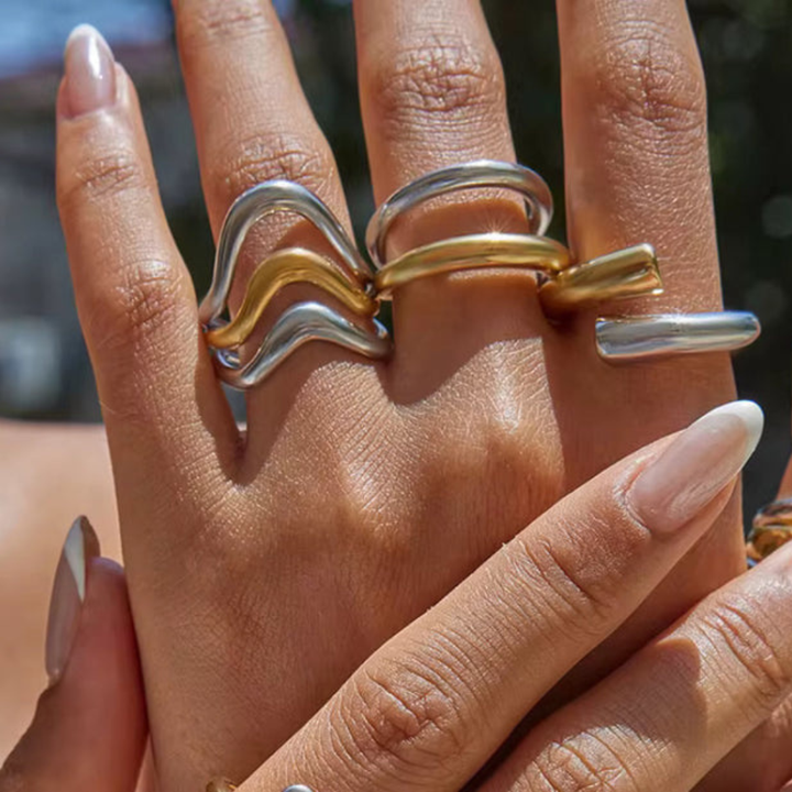 Wave Modern Sculpted Statement Ring