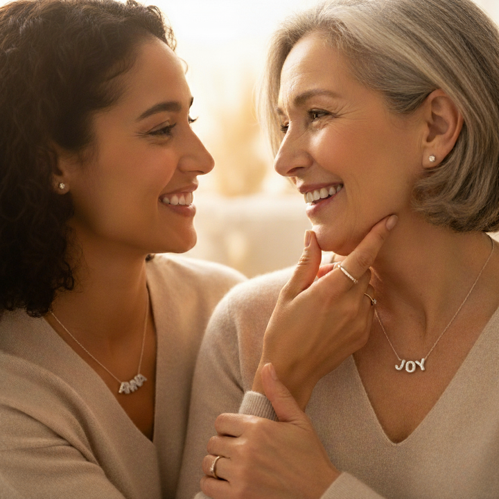 Custom Bubble Letter Name Necklace | 18K Gold Plated | Up to 6 Letters