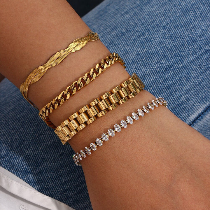 Gold Modern Link Chain Bracelet