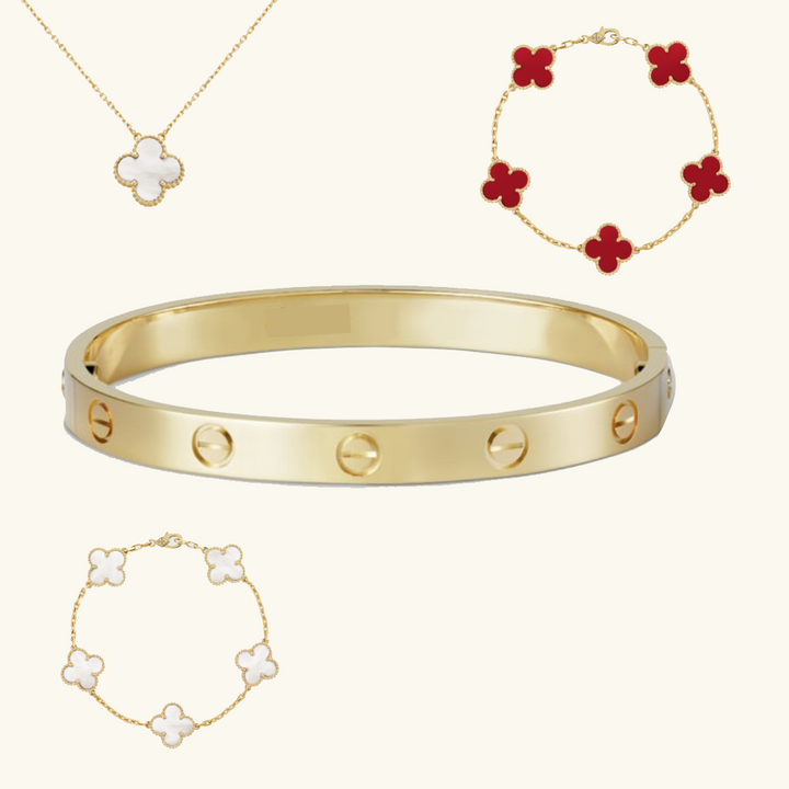 Jewelry Bundle – Matching Bracelet & 3 Necklace Set for Women