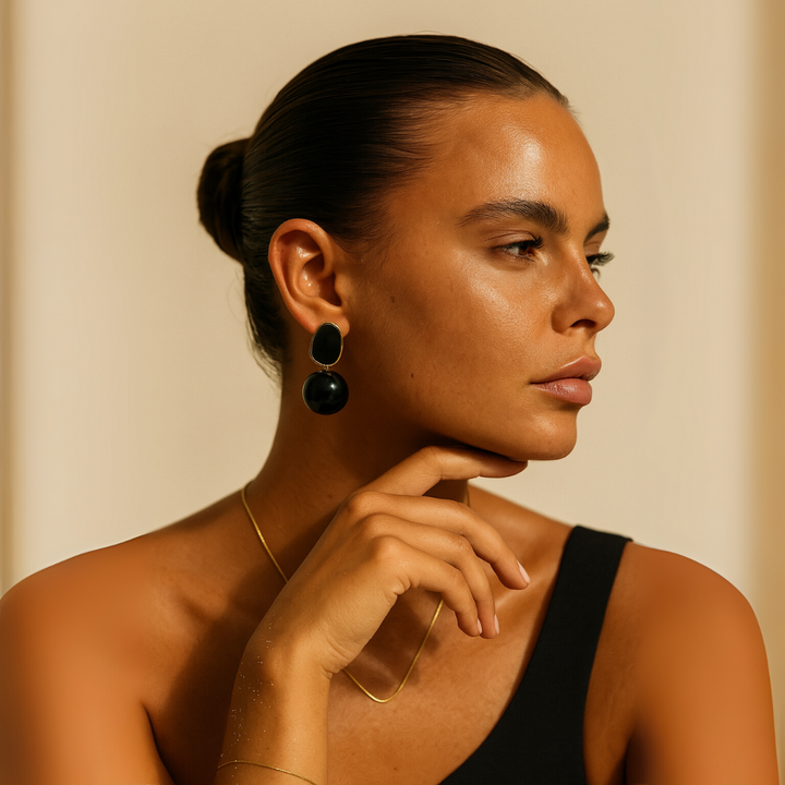 Elegant Earrings with Geometric Design and Pearl – Timeless Vintage Jewelry