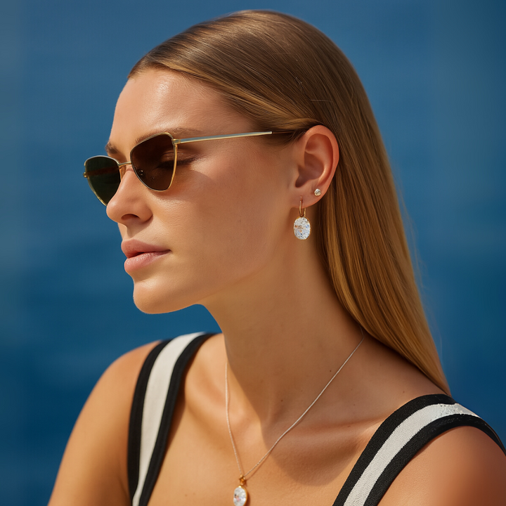 Elegant Gold and Silver Crystal Earrings – Sparkling Statement Jewelry for Every Occasion