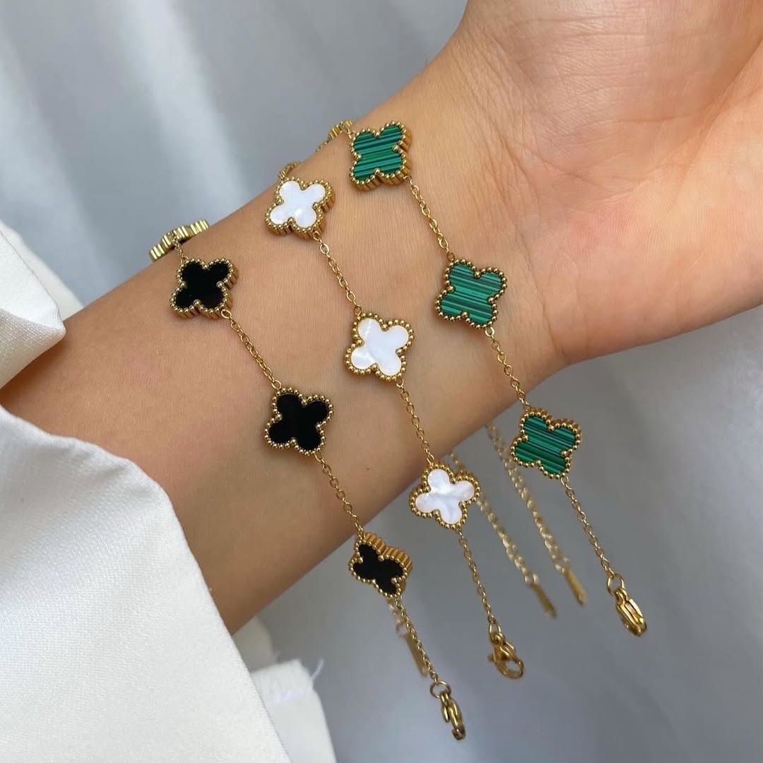 Gold Clover Charm Everyday Bracelet