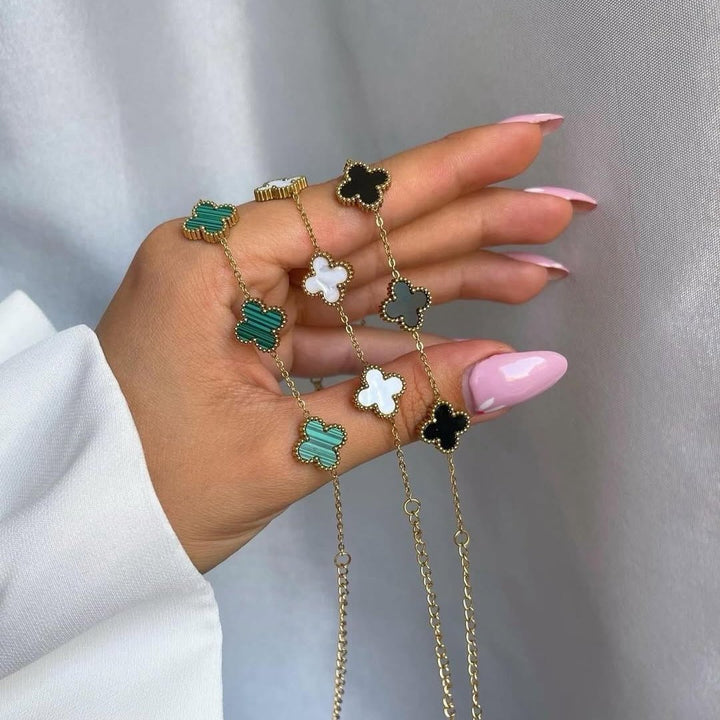 Gold Clover Charm Everyday Bracelet