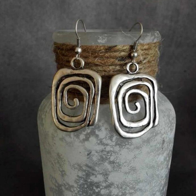 Silver Spiral Earrings