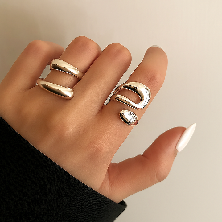 Adjustable Silver Ring Set – Elegant, Comfortable & Stackable for Everyday Wear
