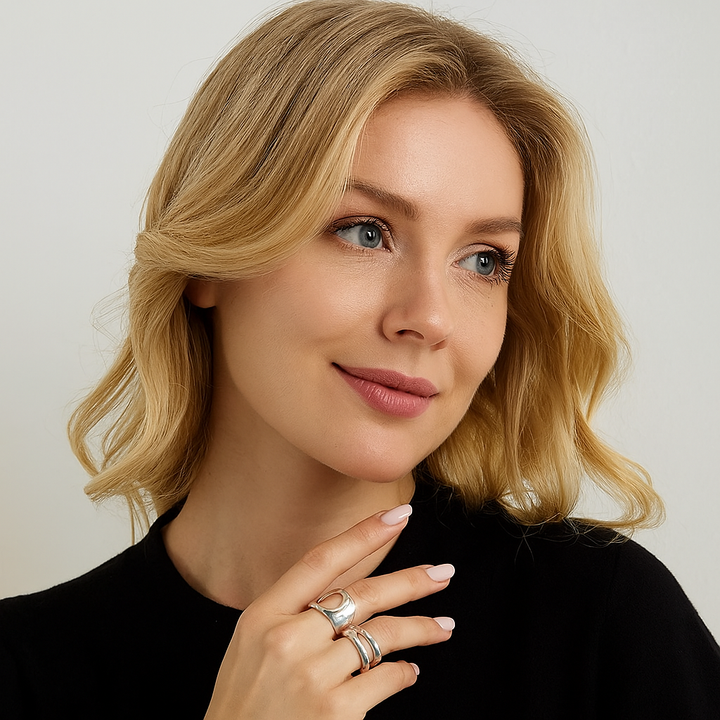 Adjustable Silver Ring Set – Elegant, Comfortable & Stackable for Everyday Wear
