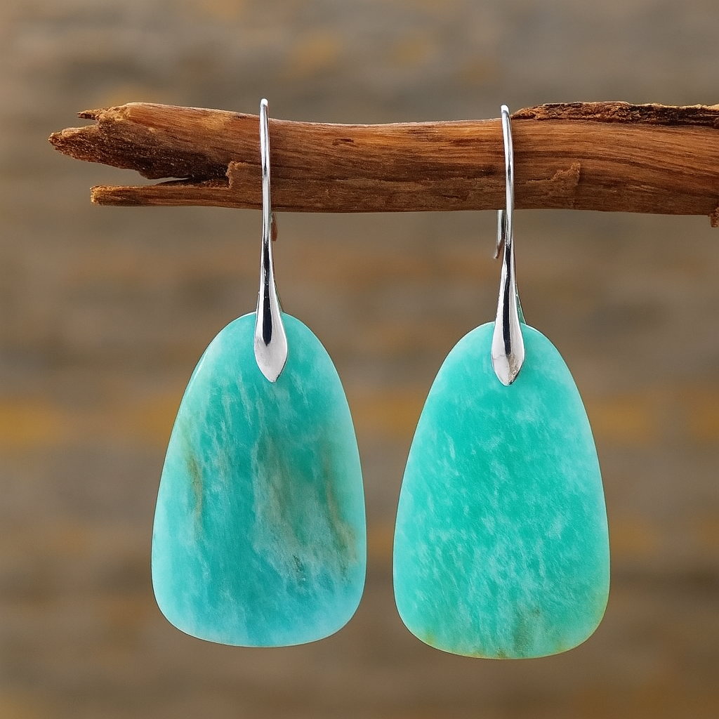 Elegant Vintage Turquoise Earrings – Natural Stone, Timeless Boho Style