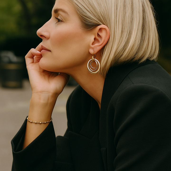 Vintage-Inspired Gold and Silver Earrings